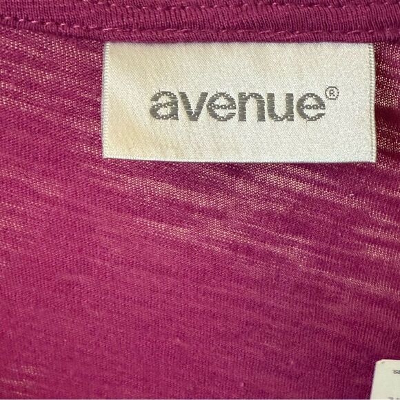 Avenue Boho Peasant Top Raspberry Crochet Trim Scoop Neck Smocked Waist, 18/20 - Picture 7 of 9